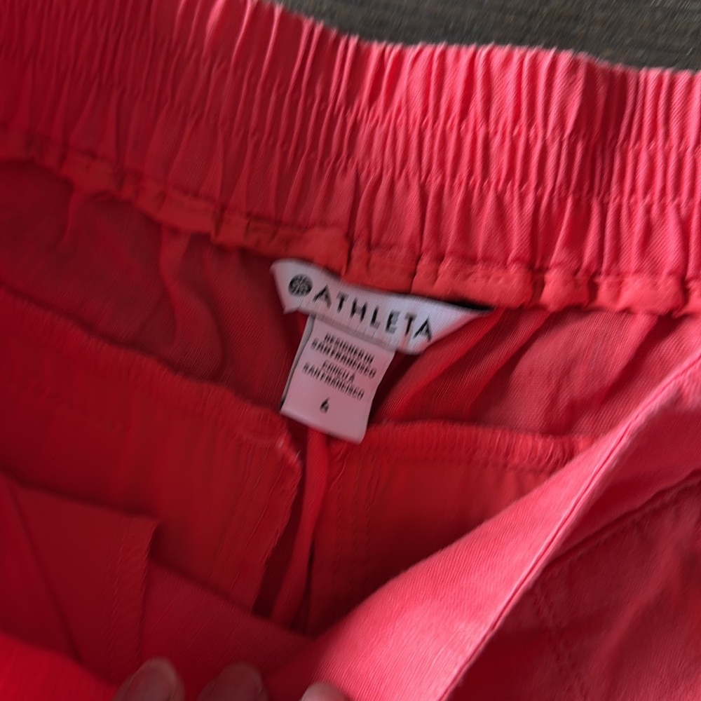 Athleta Playa coral linen wide leg cropped pant Size 6 - Picture 6 of 7